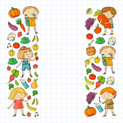 Children eating healthy food. Sport, fitness.