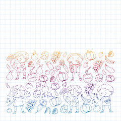 Children eating healthy food. Sport, fitness.