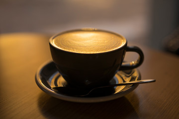 Classical latte in a cup