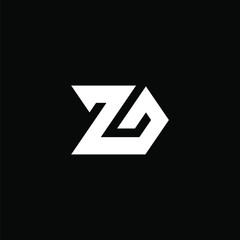 Initial letter Z G logo template with sporty arrow symbol in flat design monogram illustration