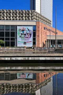 CHEMNITZ, GERMANY - MAY 9, 2018: Stadthalle multi purpose exhibition, concert and sports venue in Chemnitz, Germany. Chemnitz is the 3rd-largest city in the Free State of Saxony (Germany).