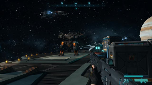 Sci-Fi First Person Shooter 3D Video Game Simulation. Seamless Loop