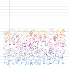 Children eating healthy food. Sport, fitness.