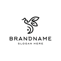 bee logo bumblebee icon illustration in trendy line linear outline style 