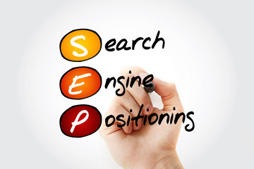 Fototapeta premium SEP - Search Engine Positioning acronym, internet concept background