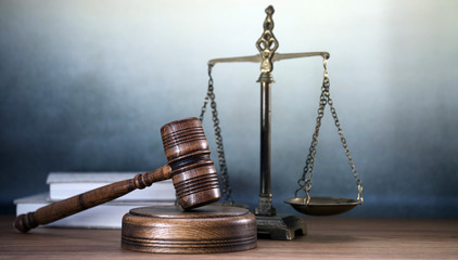 Courtroom concept, rustic background.