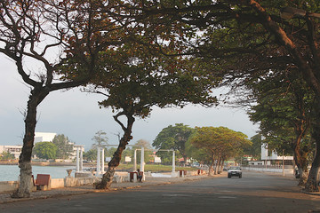 Marginal avenue in Sao Tome city