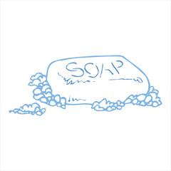 Soap flat icon, soap bubbles, vector illustration with shadow