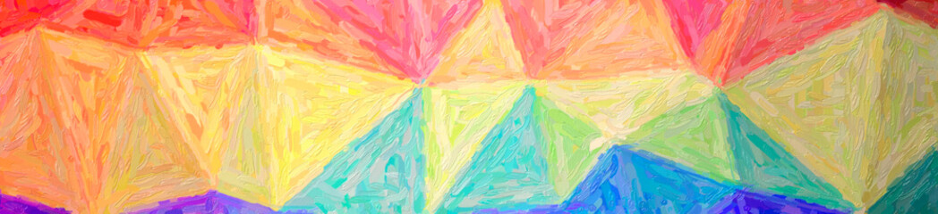 Abstract illustration of blue, orange, pink, red Large Color Variation Impasto background