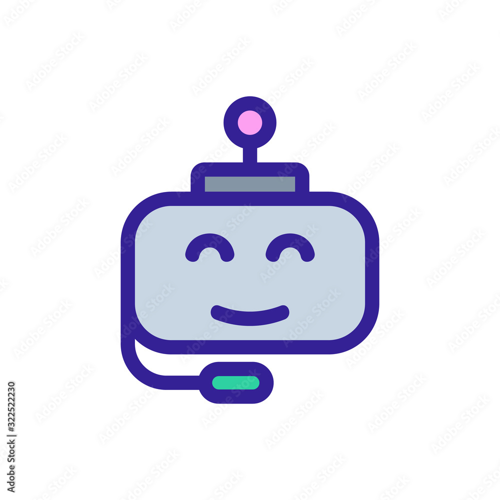 Poster chat bot icon vector. thin line sign. isolated contour symbol illustration