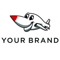 plane character line icon logo design
