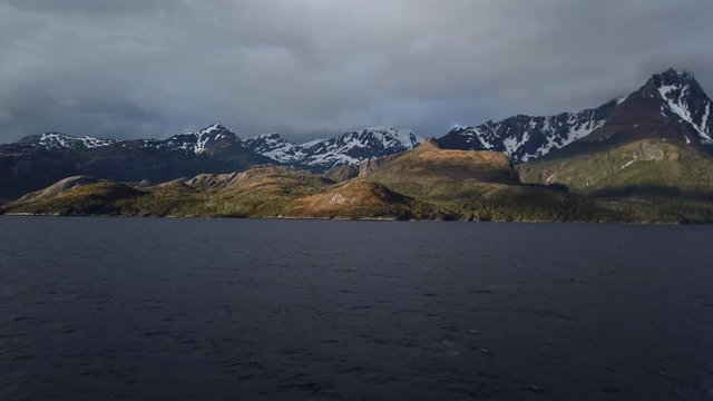 Landscape on Glacier Avenue, Cruise Ship Explorers of Patagonia, Chilean Fjords, Tierra del Fuego, Patagonia, Strait of Magellan, Chile, South America, America