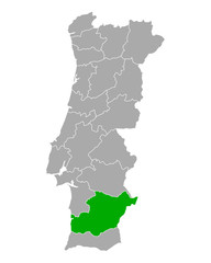Fototapeta premium Karte von Beja in Portugal