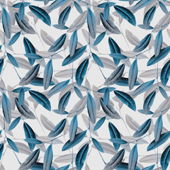 Leaves seamless pattern. Artistic background. - 322523257