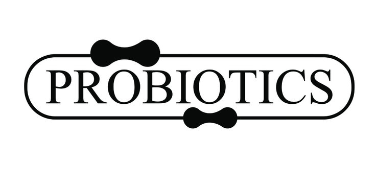 Probiotics text background. Micro probiotic microorganism