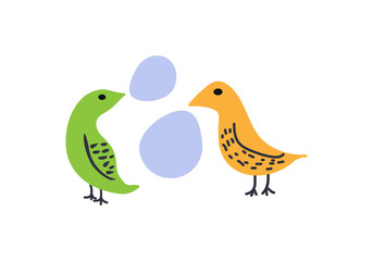 Birds conversation illustration