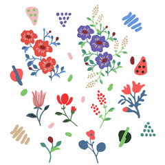 Decorative flowers set