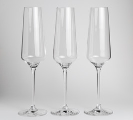 Champagne glass isolated white background.