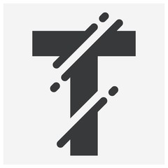 Vector illustration Initial Letter T abstract technology logo. Typography digital space concept.