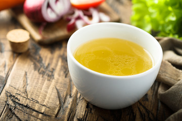 Healthy homemade chicken broth