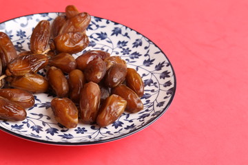 Moroccan dates in color background