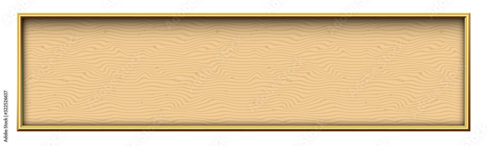 Wall mural golden modern frame border badge design with wooden texture