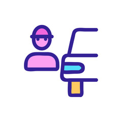 Thief car icon vector. Thin line sign. Isolated contour symbol illustration