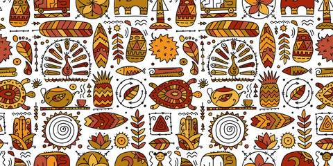 Sri Lanka art travel, tribal seamless pattern for your design