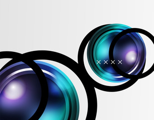 Abstract background - glossy glass bubbles, abstract sphere shapes. Vector Illustration For Wallpaper, Banner, Background, Card, Book Illustration, landing page