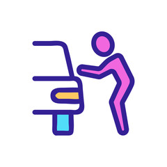 Thief car icon vector. Thin line sign. Isolated contour symbol illustration