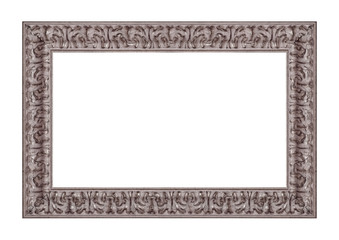 Silver frame for paintings, mirrors or photo isolated on white background