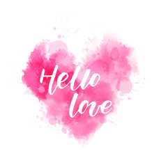 Naklejka na ściany i meble Hello love - handwritten lettering