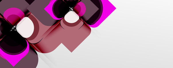 Abstract background - geometric cut paper design flower or square shape composition. Vector Illustration For Wallpaper, Banner, Background, Card, Book Illustration, landing page