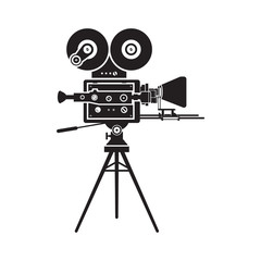 Vintage movie camera or Retro movie camera flat vector icon for apps and websites