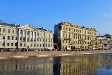 Fototapeta na wymiar Fontanka River Embankment, St Petersburg, Russia