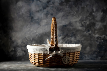 Empty basket of free space for your decoration and kitchen interior 
