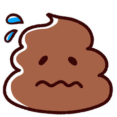 手描き風の困り顔のうんち