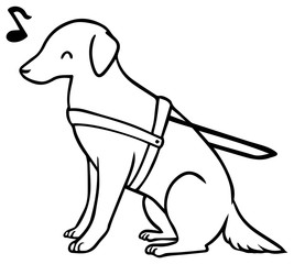 盲導犬のイラスト_笑顔