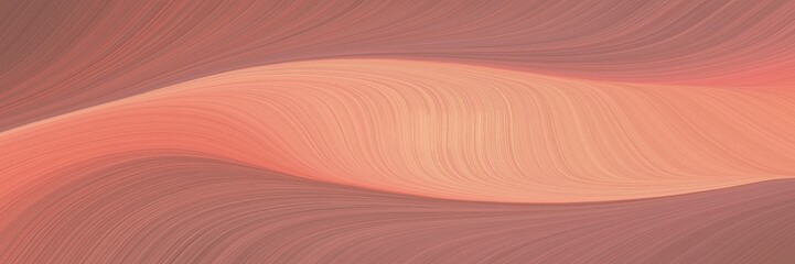colorful horizontal banner with indian red, dark salmon and burly wood colors. dynamic curved lines with fluid flowing waves and curves