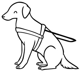 盲導犬のイラスト_笑顔