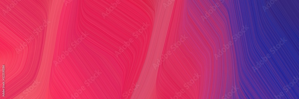 Poster modern horizontal banner with moderate pink, dark slate blue and antique fuchsia colors. dynamic cur