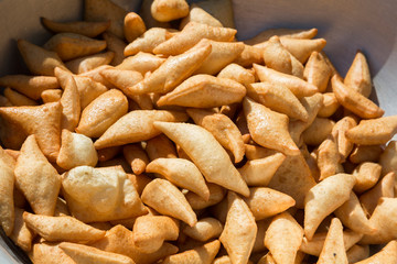 Freshly baked baursaki, a traditional Asian dish