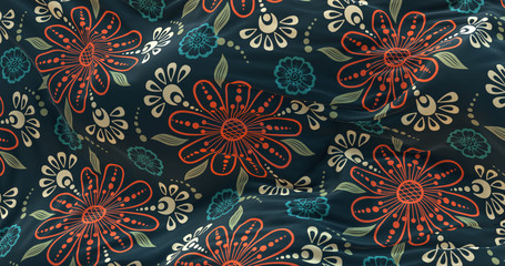 Closeup of rippled pattern velvet silk fabric