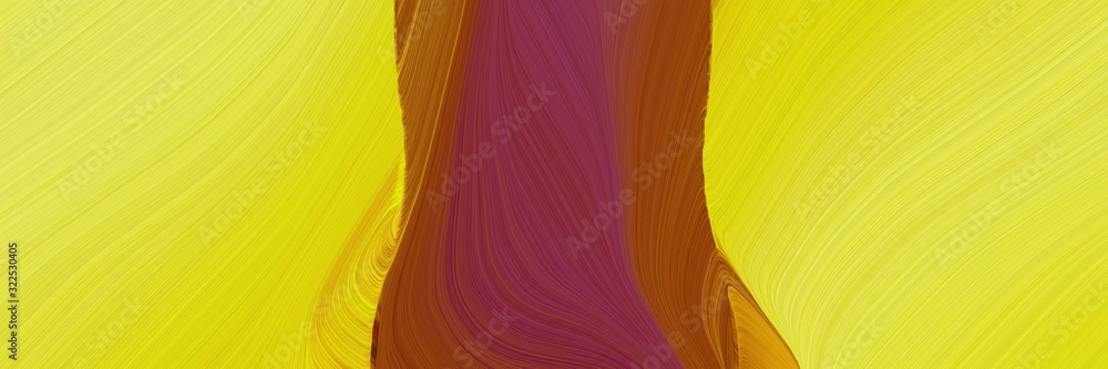 Poster colorful horizontal header with saddle brown, vivid orange and khaki colors. dynamic curved lines wi