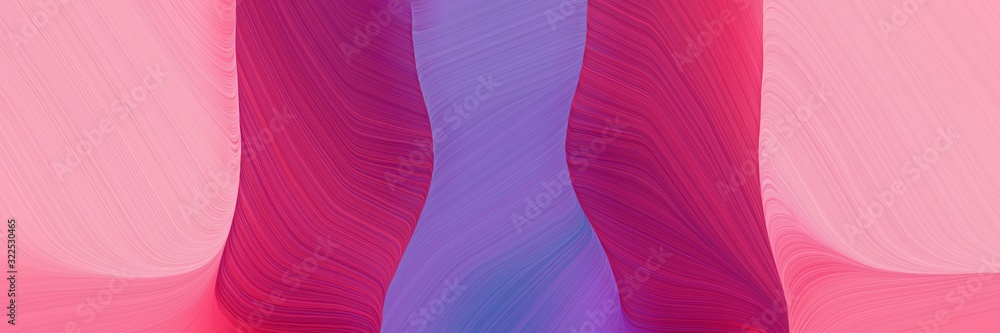 Poster modern horizontal banner with pastel magenta, slate blue and moderate pink colors. dynamic curved li