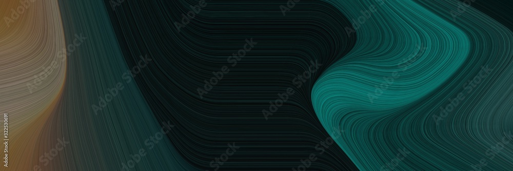 Poster artistic designed horizontal banner with very dark blue, pastel brown and very dark green colors. dy