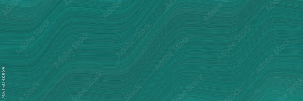 Poster dynamic header design with teal green, teal blue and dark slate gray colors. dynamic curved lines with fluid flowing waves and curves