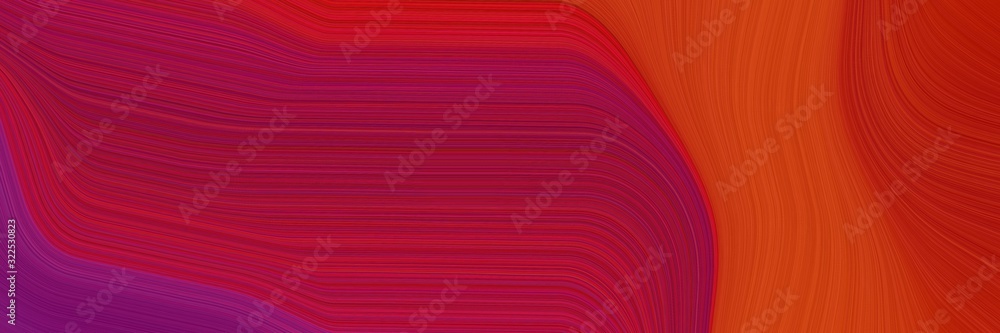 Poster decorative banner design with firebrick, purple and coffee colors. dynamic curved lines with fluid f
