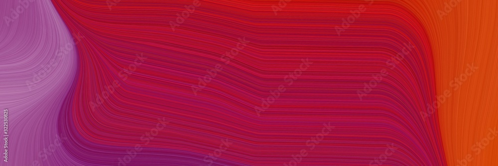 Poster modern horizontal header with firebrick, antique fuchsia and crimson colors. dynamic curved lines with fluid flowing waves and curves