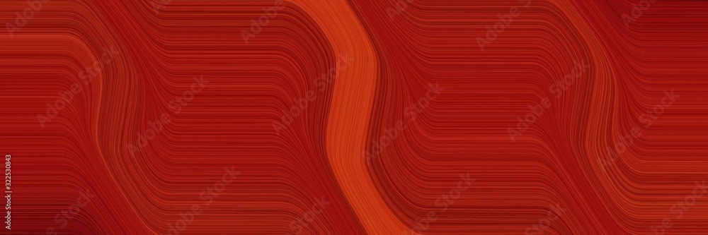 Leinwandbilder dynamic designed horizontal banner with firebrick, maroon and dark red colors. dynamic curved lines with fluid flowing waves and curves